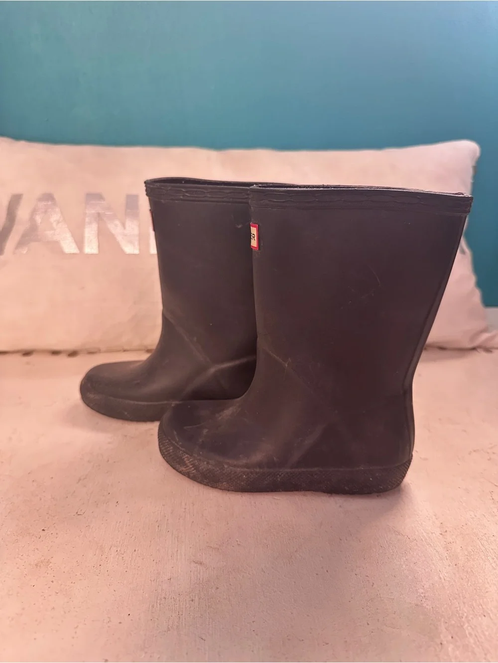 Hunter Kids Matte Black Rubber Rain Boots
